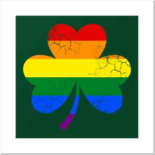 LGBTQ Rainbow Flag Shamrock Gay Lesbian Pride Posters and Art